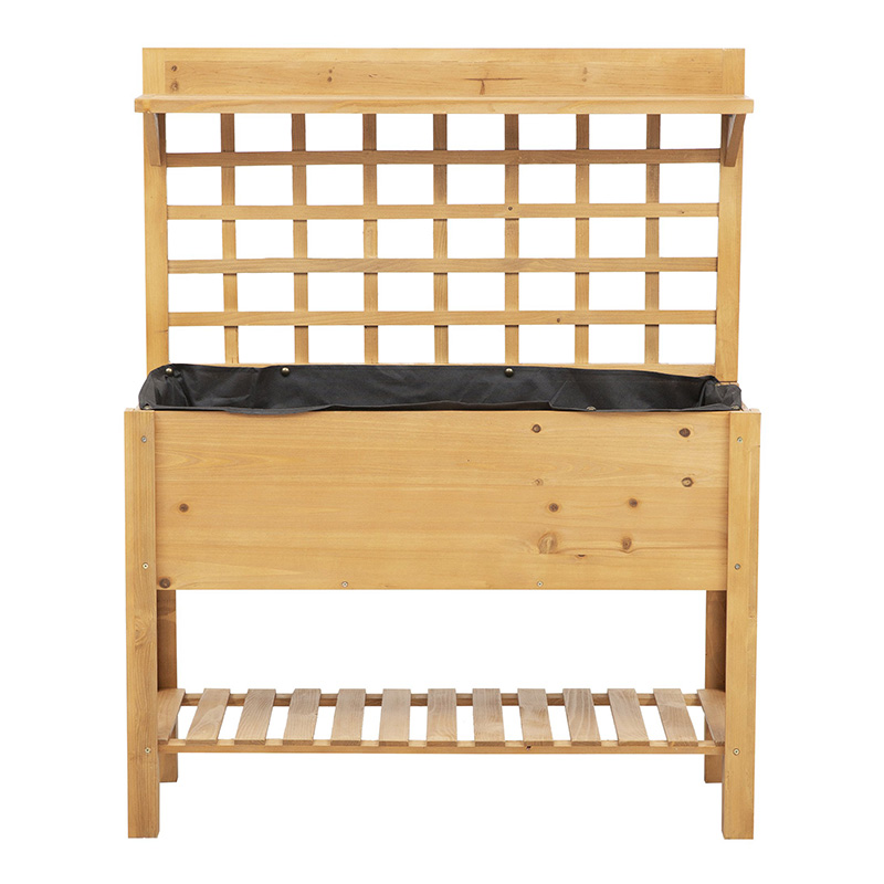 41'x18'x53' erhöhtes Garten-Hochbeet mit Regal und Rädern, Massivholz-Pflanzgefäß, Blumen-Kräuter-Kästen für Gemüse, Blumen, Außen/Innen – Braun