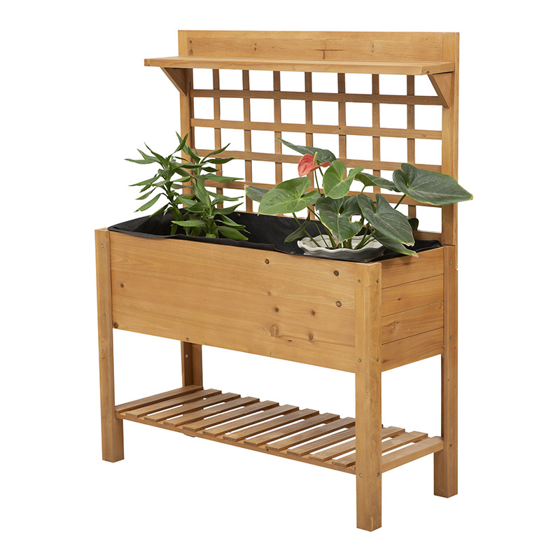 41'x18'x53' erhöhtes Garten-Hochbeet mit Regal und Rädern, Massivholz-Pflanzgefäß, Blumen-Kräuter-Kästen für Gemüse, Blumen, Außen/Innen – Braun 41'x18'x53' erhöhtes Garten-Hochbeet mit Regal und Rädern, Massivholz-Pflanzgefäß, Blumen-Kräuter-Kästen für Gemüse, Blumen, Außen/Innen – Braun