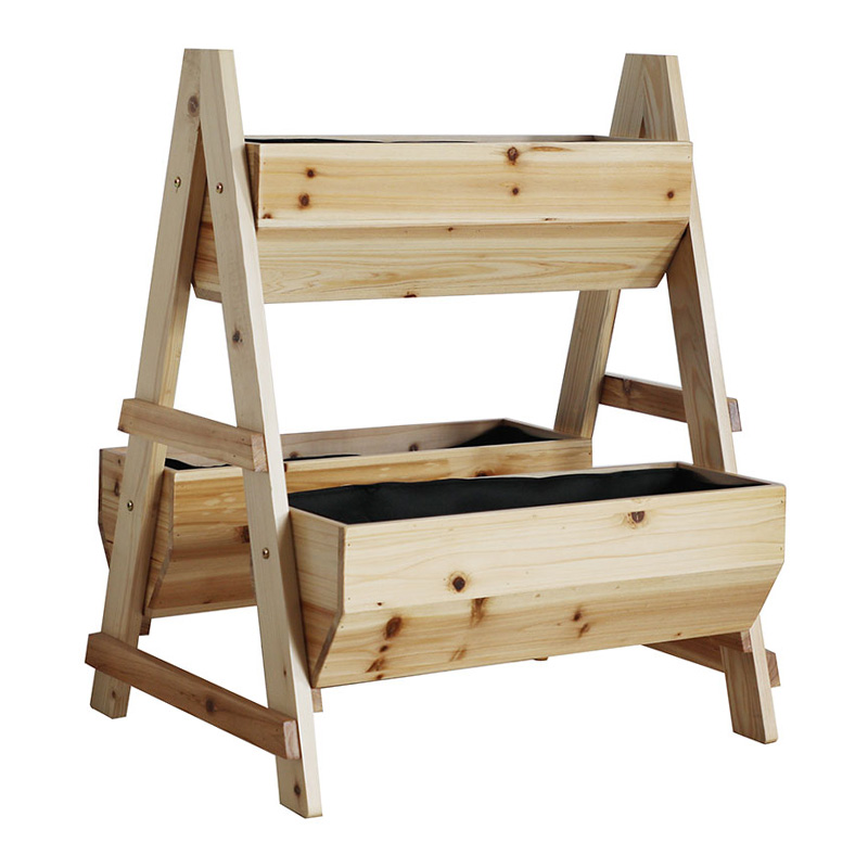 Gartenbeet A-förmiger Pflanzkasten aus Holz mit Vliesstoff für den Garten Gartenbeet A-förmiger Pflanzkasten aus Holz mit Vliesstoff für den Garten