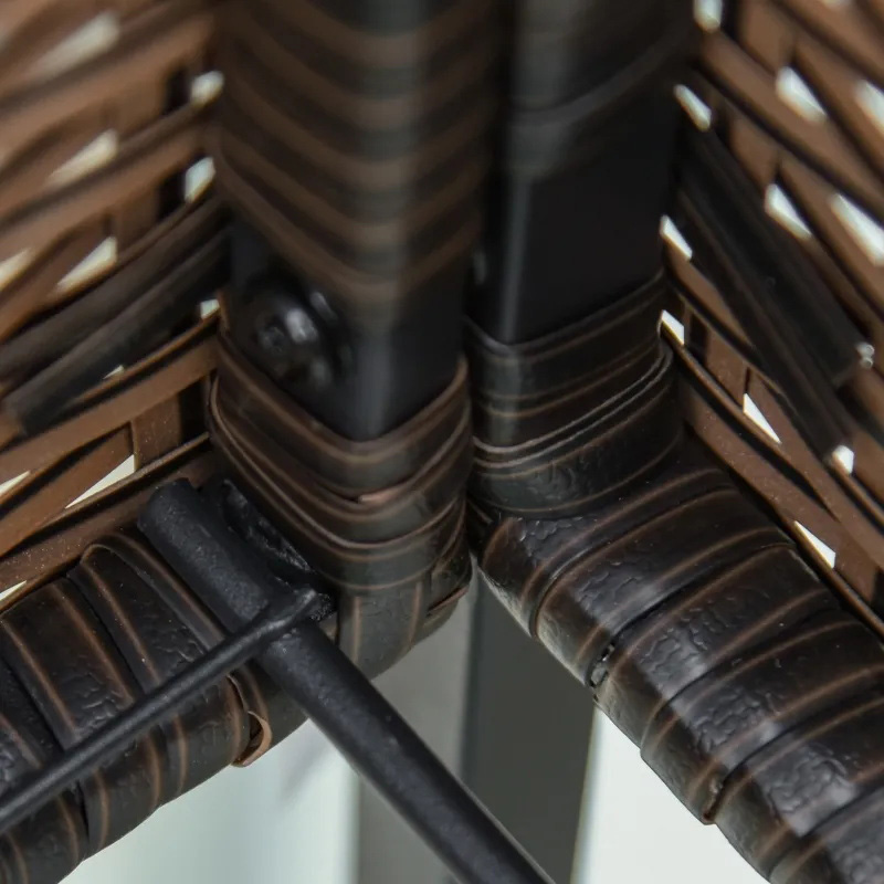 Pflanzkasten aus Rattan für den Innen- und Außenbereich mit darunterliegendem Werkzeugregal und stabilem, erhöhtem Arbeitsbereich, 71,1 cm H