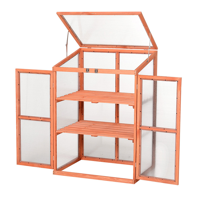 Rechteckiger Gewächshaus-Pflanzkasten mit Polycarbonatplatten, um Pflanzen warm zu halten