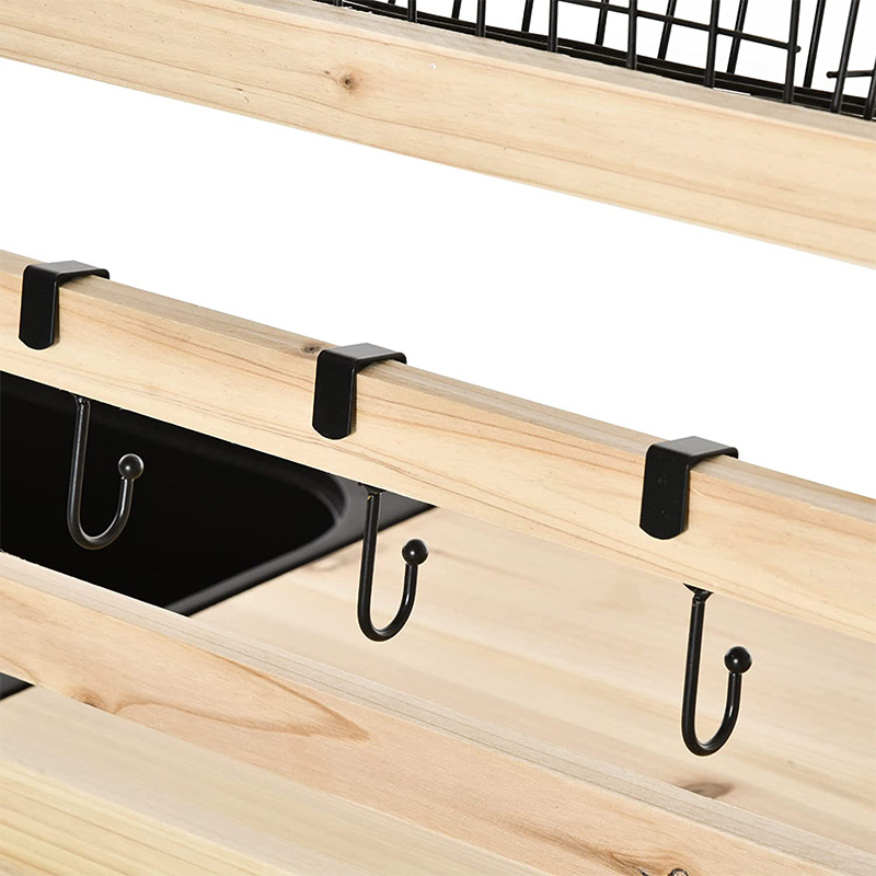 Potting Bench Table, Gartenarbeitsplatz mit Sieb, abnehmbarem Waschbecken und Körben