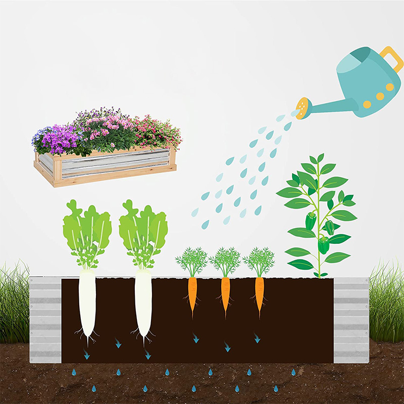 Erhöhtes Garten-Blumenbeet-Set mit Gewächshaus, Frühbeet-Pflanzgefäß aus Holz, natur