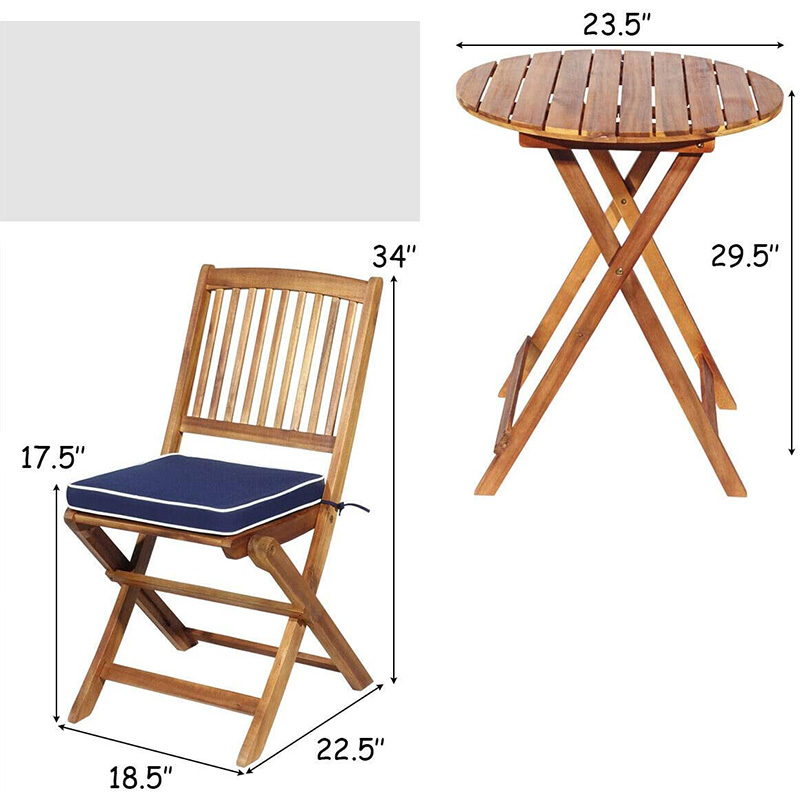 Patio Conversation Outdoor-Set 3-teiliges Patio Conversation Set mit Kissen
