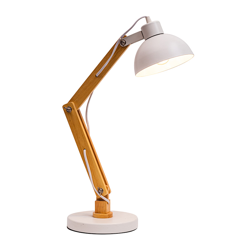 Schreibtischlampe aus Holz mit Schwingarm, Designer, Leselampen, Arbeitslampe, Arbeitslampe, Bürolampe, Nachttischlampe – Weiß dgsfwsdwr/Schwarz