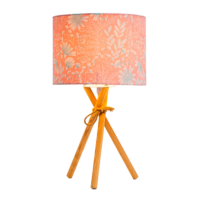 Antik-Eisblau und natürliches Seil-Finish – runder Hardcover-Schirm aus natürlichem Leinen – Ein-Aus-Drehschalter