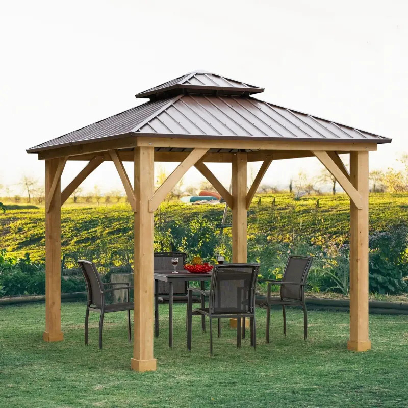 10 'x 10' Hardtop Pavillon Patio Canopy Shelter Outdoor mit doppelstöckigem Stahldach