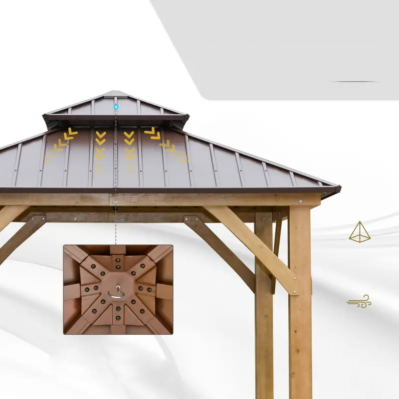 10 'x 10' Hardtop Pavillon Patio Canopy Shelter Outdoor mit doppelstöckigem Stahldach