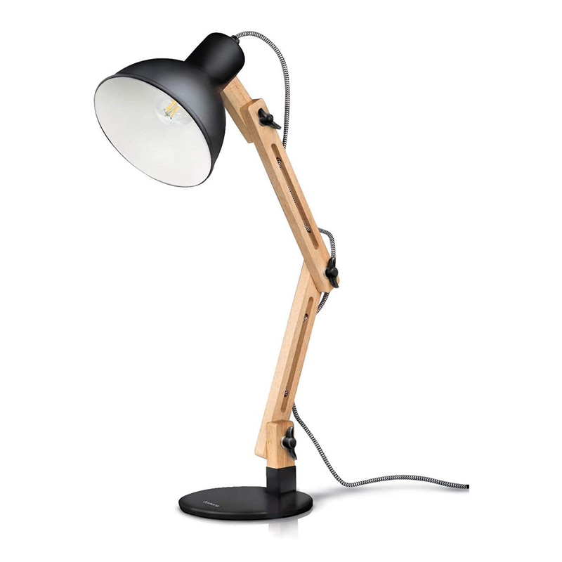 Schreibtischlampe aus Holz mit Schwingarm, Designer, Leselampen, Arbeitslampe, Arbeitslampe, Bürolampe, Nachttischlampe – Weiß dgsfwsdwr/Schwarz Schreibtischlampe aus Holz mit Schwingarm, Designer, Leselampen, Arbeitslampe, Arbeitslampe, Bürolampe, Nachttischlampe – Weiß dgsfwsdwr/Schwarz