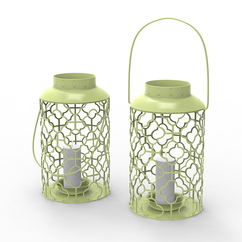 Metalllaterne mit batteriebetriebener Kerze – Traditionelles Schwarz, 17' Laterne