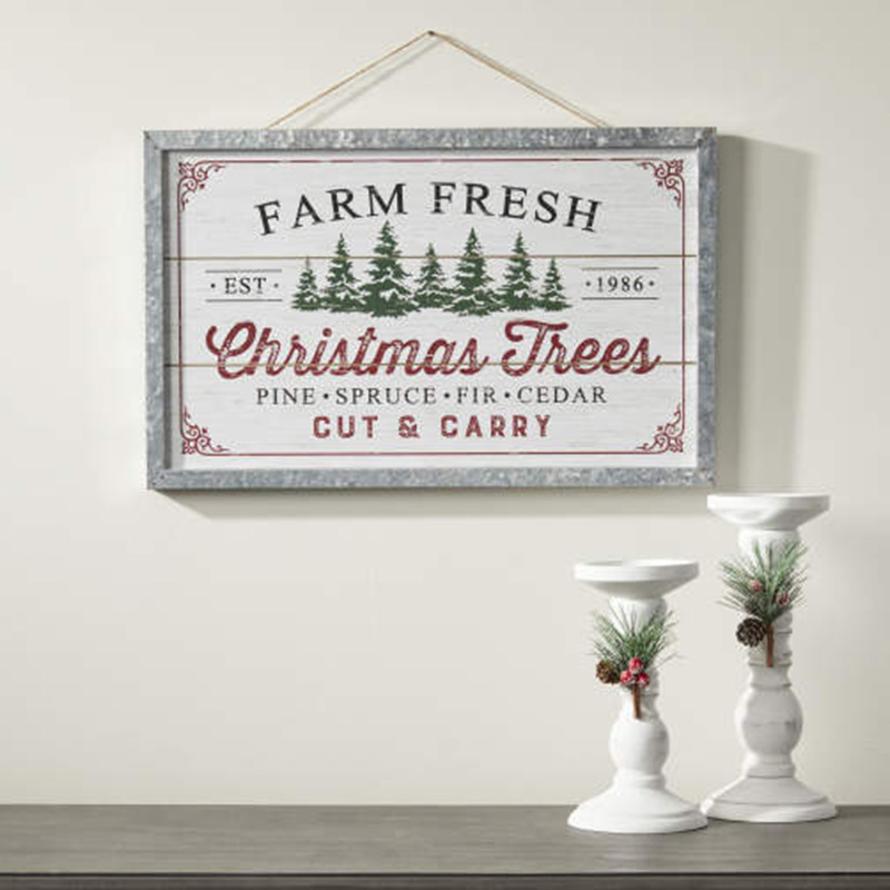 'Farm Fresh Christmas Trees' Wanddekoration zum Aufhängen, gerahmt