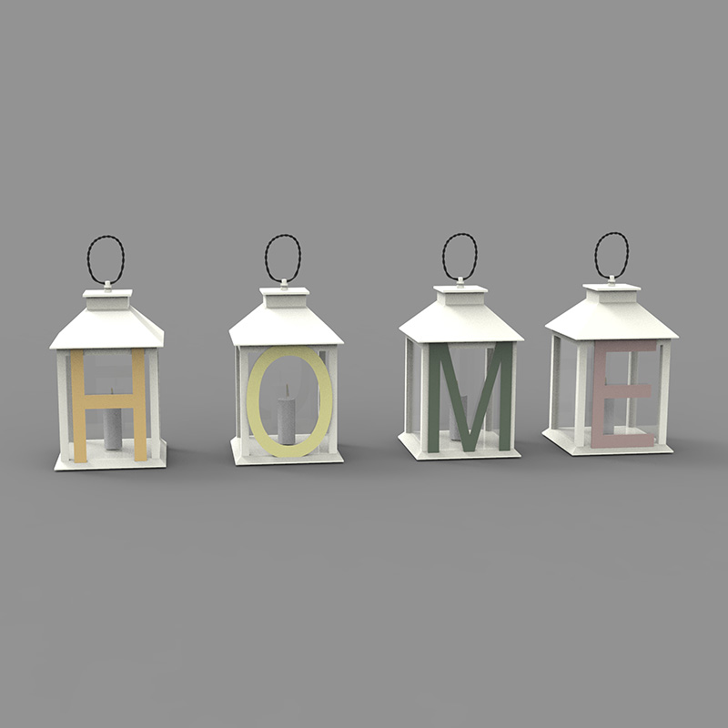 Metalllaterne mit batteriebetriebener Kerze – Traditionelles Schwarz, 17' Laterne