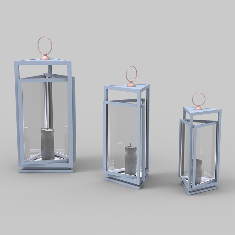 Metalllaterne mit batteriebetriebener Kerze – Traditionelles Schwarz, 17' Laterne