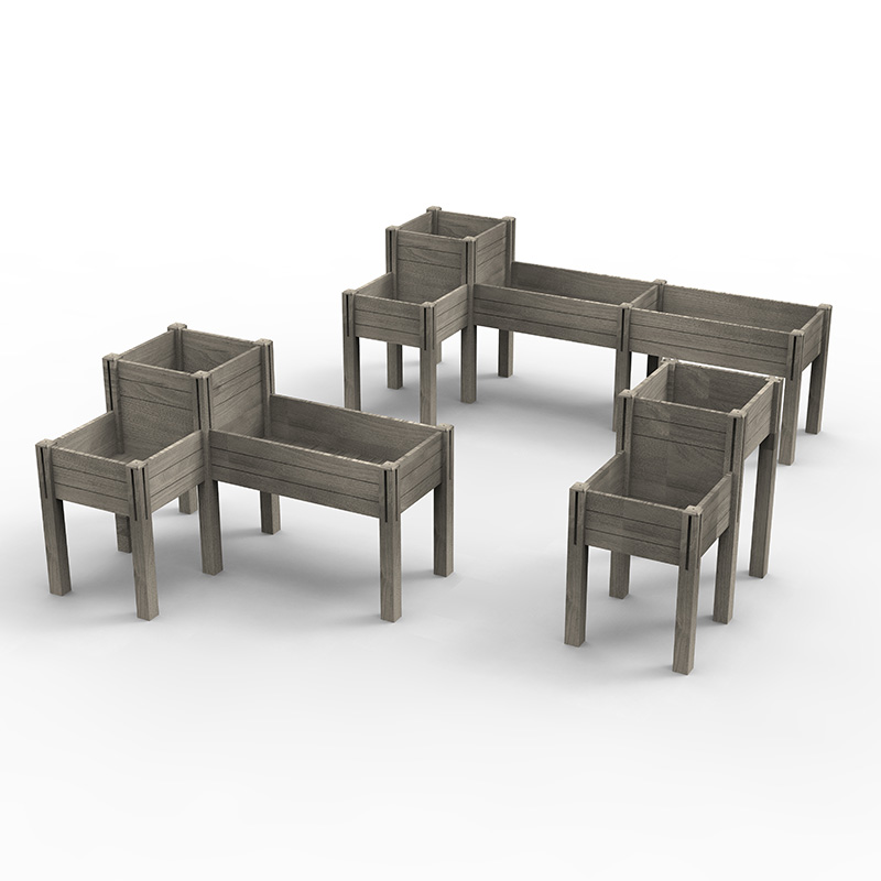 3-stöckiges Hochbeet mit Aufbewahrungsregal, erhöhtes Pflanzkasten-Set aus Holz