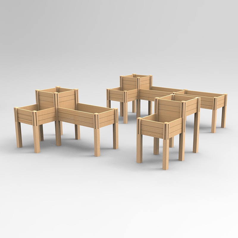 3-stöckiges Hochbeet mit Aufbewahrungsregal, erhöhtes Pflanzkasten-Set aus Holz