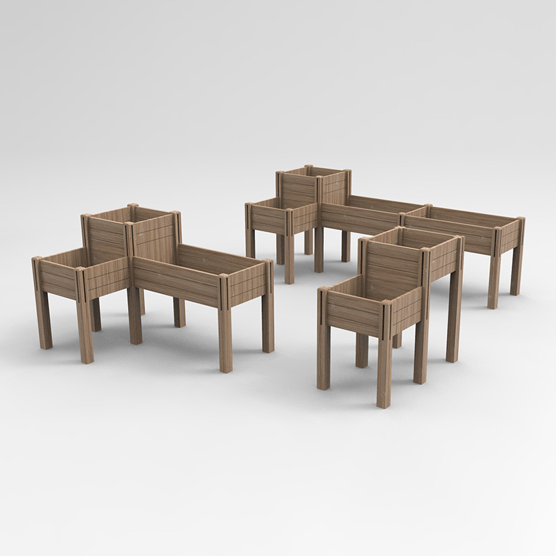 3-stöckiges Hochbeet mit Aufbewahrungsregal, erhöhtes Pflanzkasten-Set aus Holz