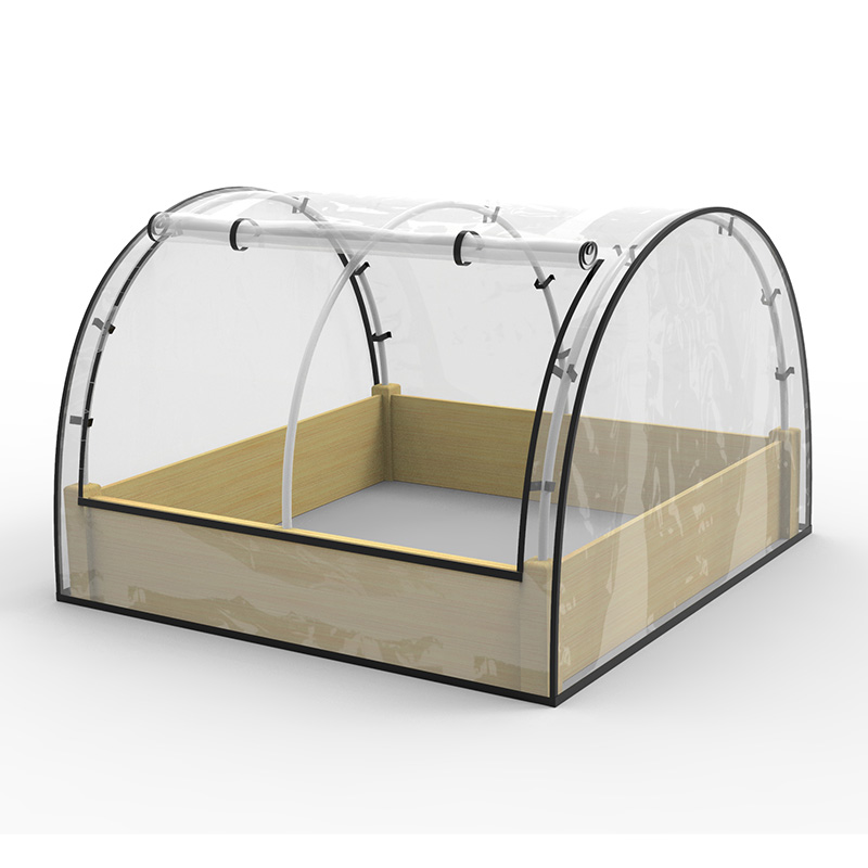 Erhöhtes Garten-Blumenbeet-Set mit Gewächshaus, Frühbeet-Pflanzgefäß aus Holz, natur