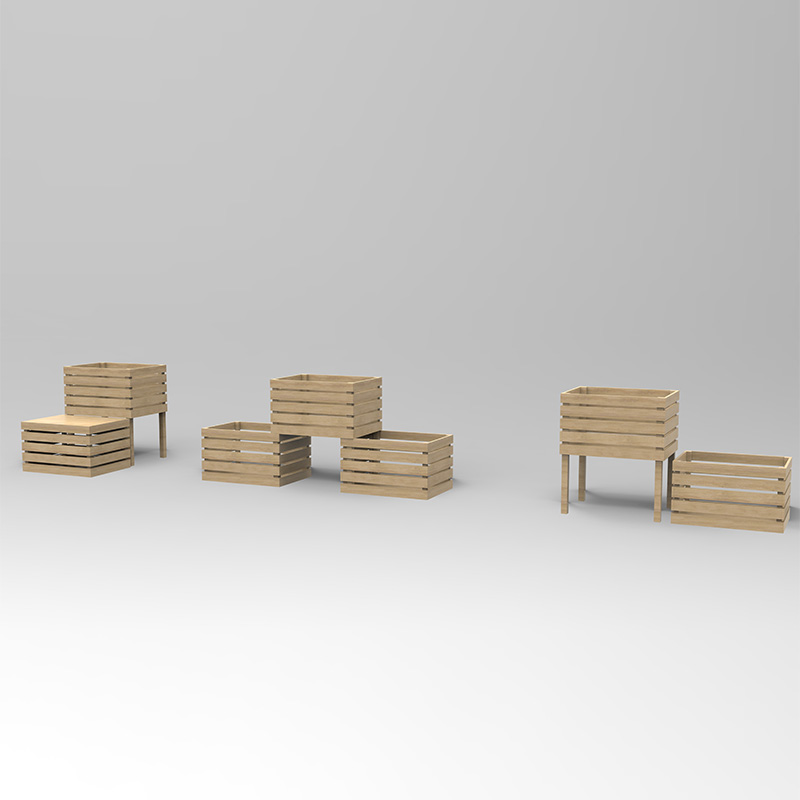 3-stöckiges Hochbeet, freistehender Pflanzkasten für Gemüse, Kräuter, Blumen