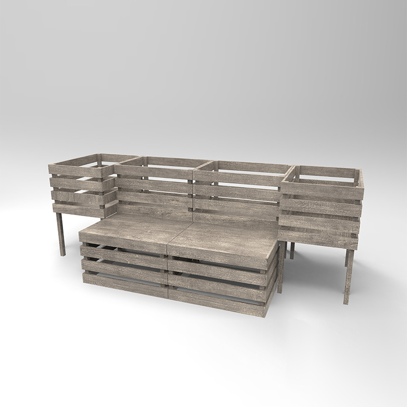 3-stöckiges Hochbeet, freistehender Pflanzkasten für Gemüse, Kräuter, Blumen