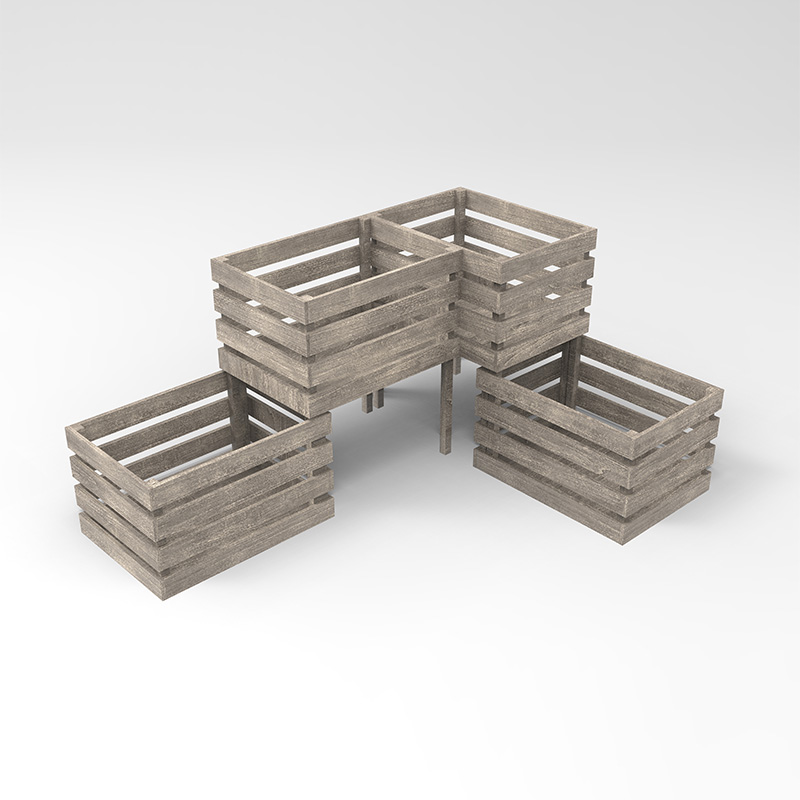 3-stöckiges Hochbeet, freistehender Pflanzkasten für Gemüse, Kräuter, Blumen