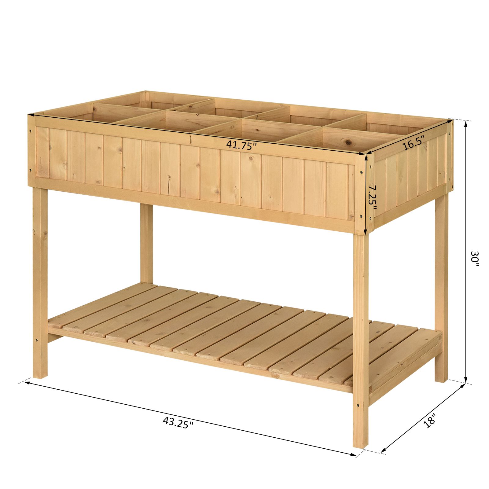 Hochbeet-Gitter-Pflanzständer aus Holz mit 8 Schlitzen, perfekt für begrenzten Platz im Garten, um Kräuter, Gemüse und Blumen anzubauen