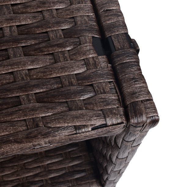 Pflanzkasten aus Rattan für den Innen- und Außenbereich mit darunterliegendem Werkzeugregal und stabilem, erhöhtem Arbeitsbereich, 71,1 cm H