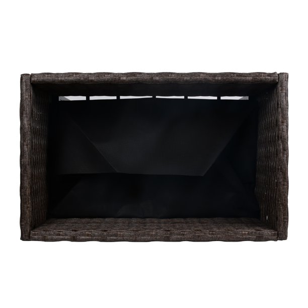 Pflanzkasten aus Rattan für den Innen- und Außenbereich mit darunterliegendem Werkzeugregal und stabilem, erhöhtem Arbeitsbereich, 71,1 cm H