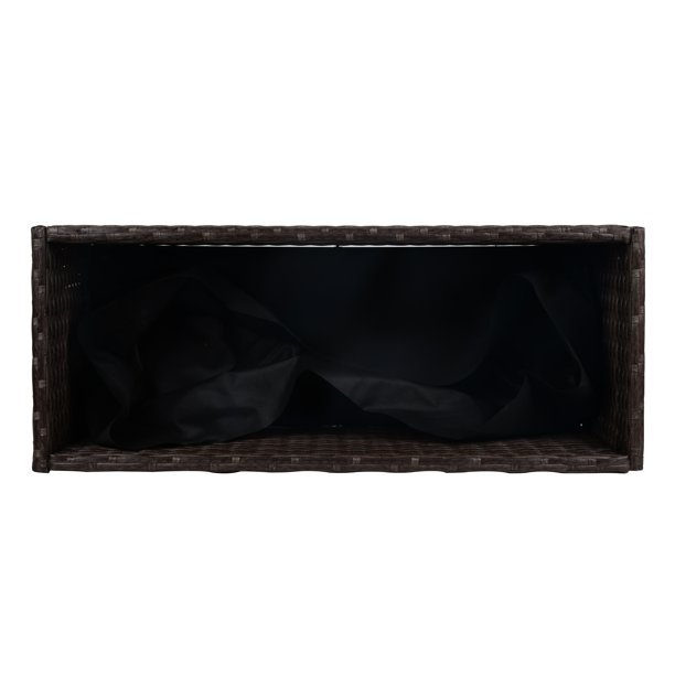 Pflanzkasten aus Rattan für den Innen- und Außenbereich mit darunterliegendem Werkzeugregal und stabilem, erhöhtem Arbeitsbereich, 71,1 cm H