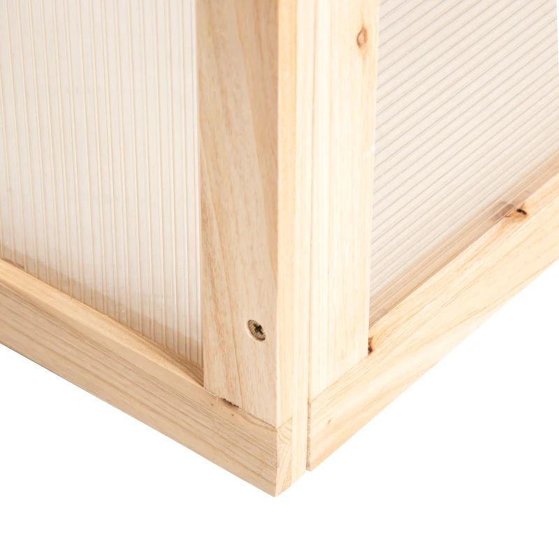 Erhöhtes Garten-Blumenbeet-Set mit Gewächshaus, Frühbeet-Pflanzgefäß aus Holz, natur