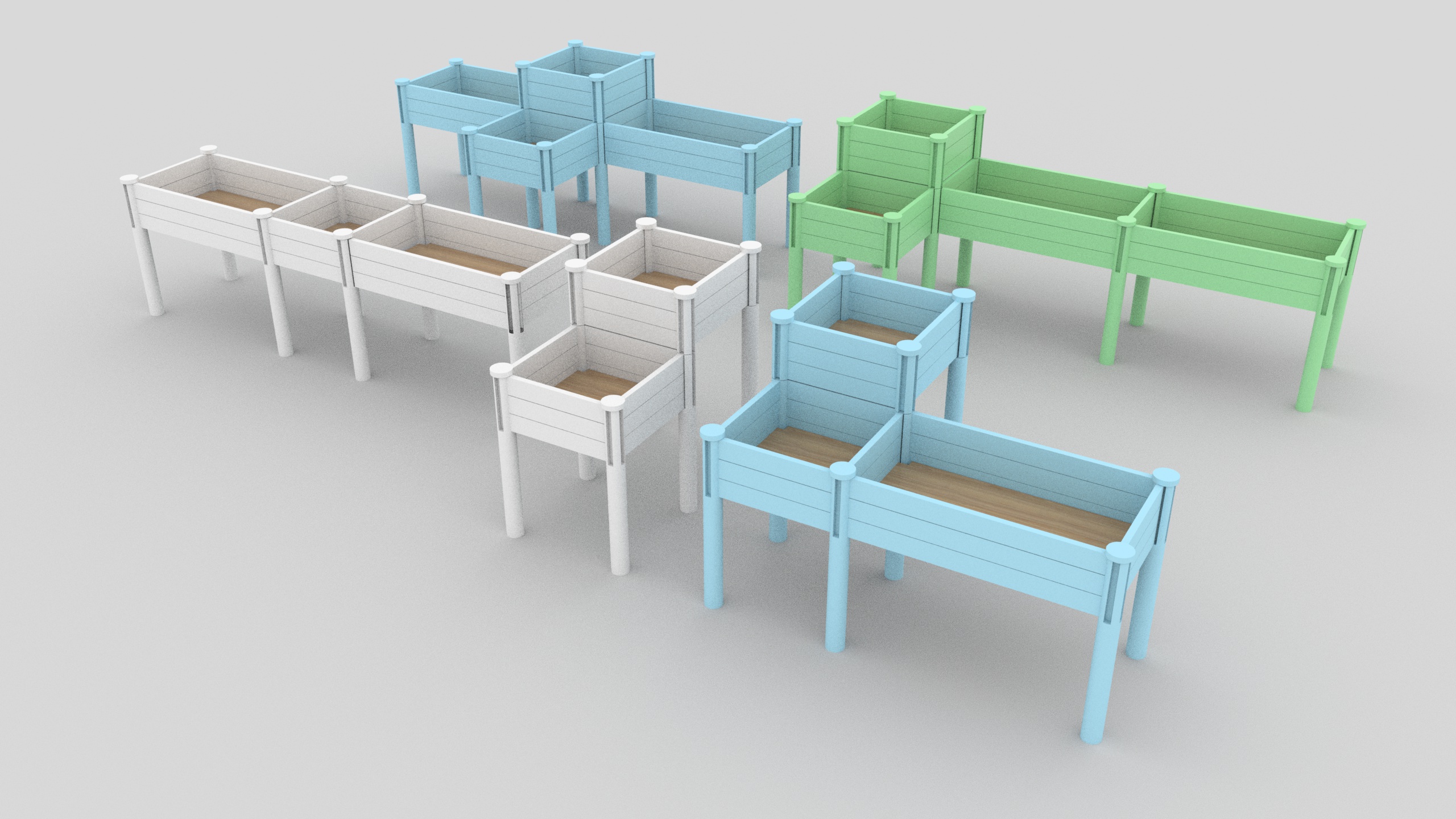 3-stöckiges Hochbeet mit Aufbewahrungsregal, erhöhtes Pflanzkasten-Set aus Holz