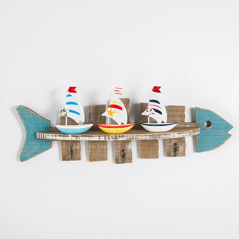 Lixincrafts Küstenschutzgebiet, Dekor im Meeresstil, Schiffsrad – Fischdekor